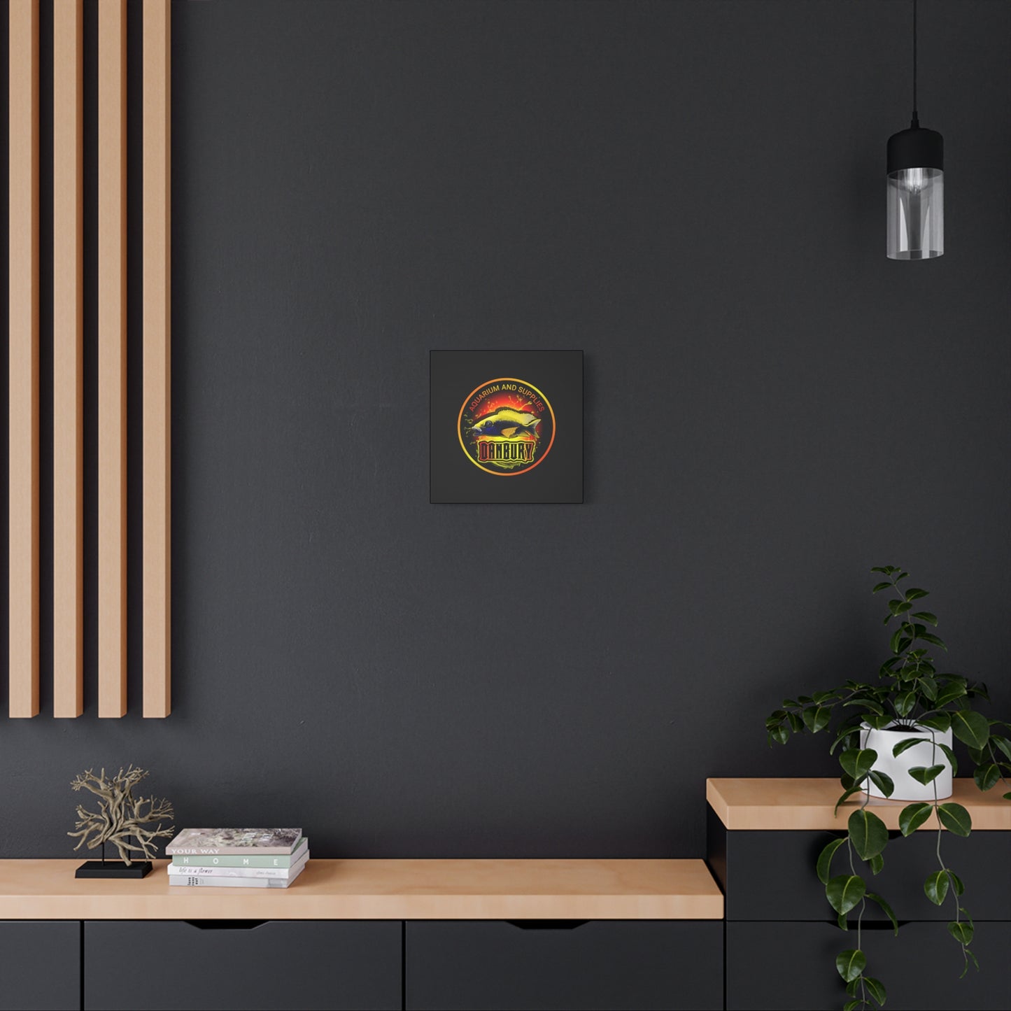 Danbury Aquarium Supplies Fish Logo Matte Canvas Print