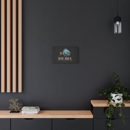 Dan.Aqua Fish Logo Canvas Print — Matte Stretched Wall Art