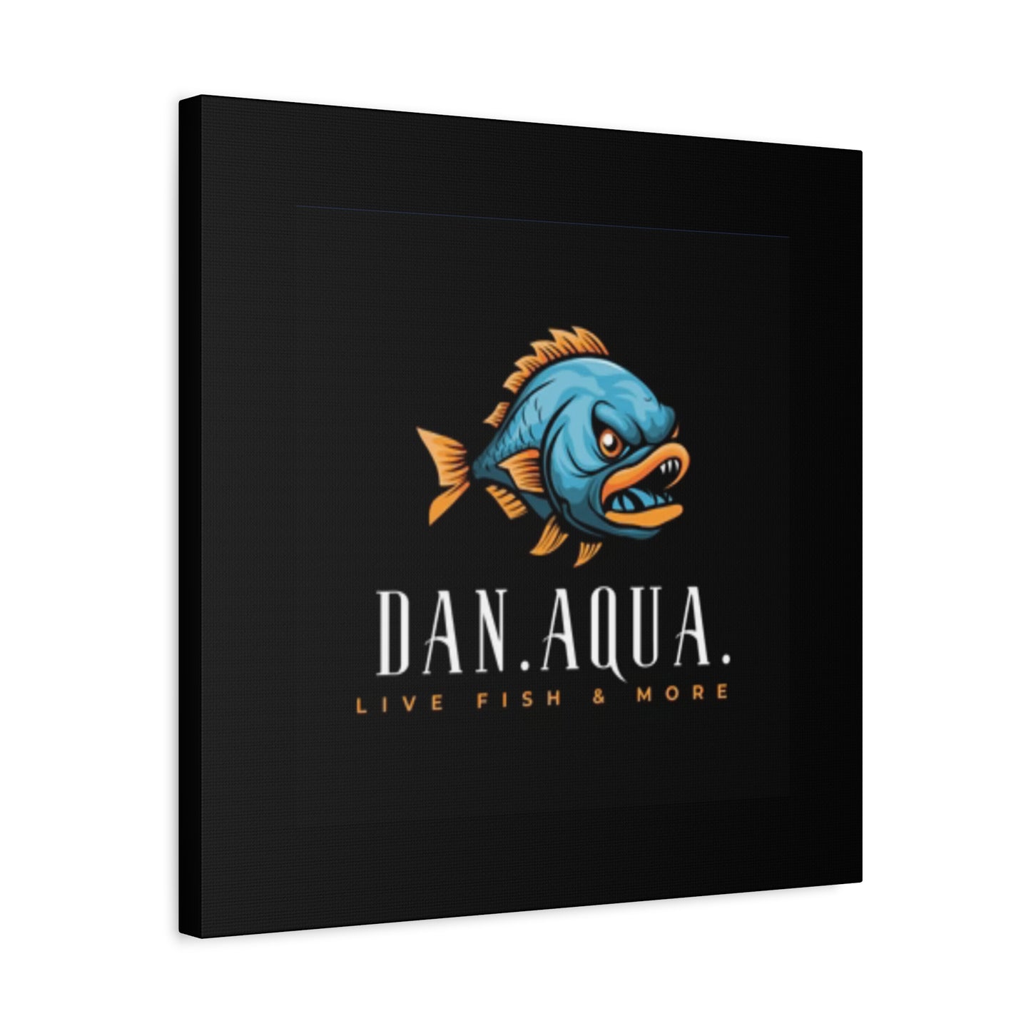 Dan.Aqua Fish Logo Canvas Print — Matte Stretched Wall Art