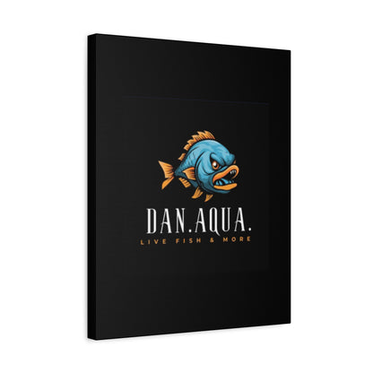 Dan.Aqua Fish Logo Canvas Print — Matte Stretched Wall Art