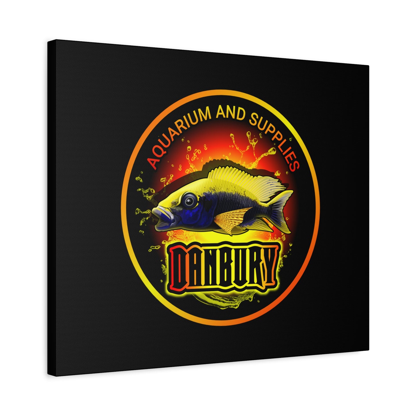 Danbury Aquarium Supplies Fish Logo Matte Canvas Print