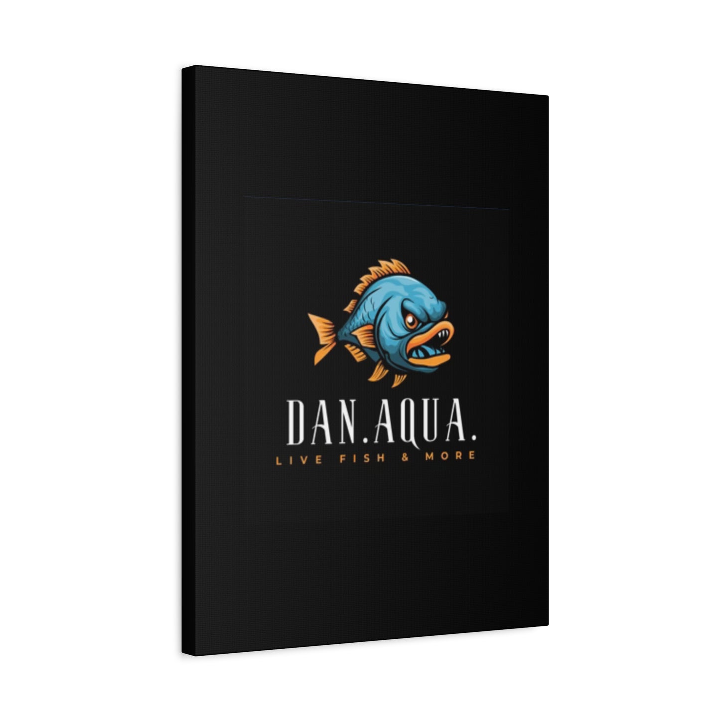 Dan.Aqua Fish Logo Canvas Print — Matte Stretched Wall Art