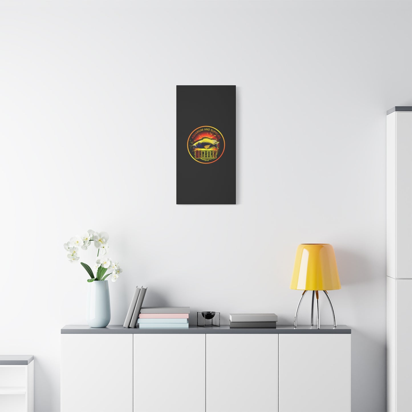 Danbury Aquarium Supplies Fish Logo Matte Canvas Print