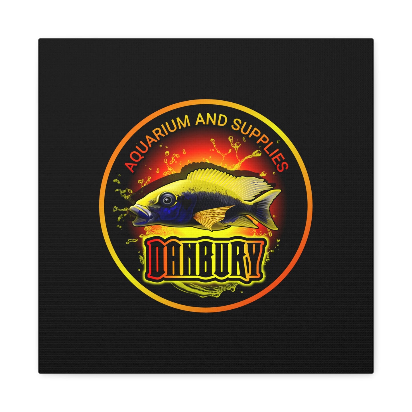 Danbury Aquarium Supplies Fish Logo Matte Canvas Print