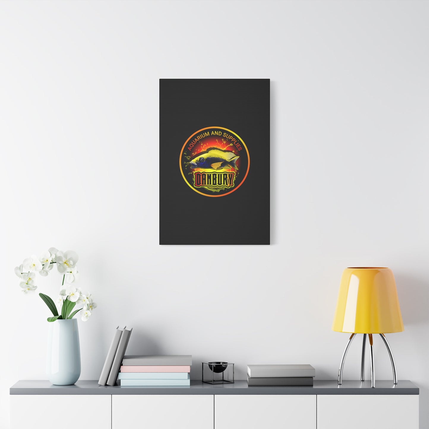 Danbury Aquarium Supplies Fish Logo Matte Canvas Print