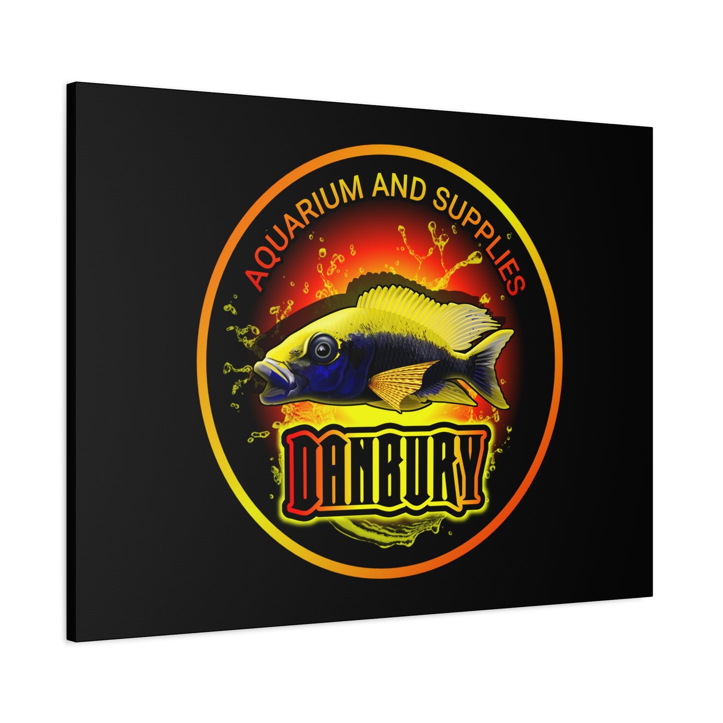 Danbury Aquarium Supplies Fish Logo Matte Canvas Print