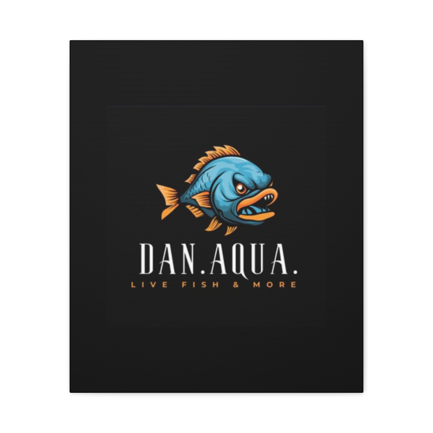 Dan.Aqua Fish Logo Canvas Print — Matte Stretched Wall Art