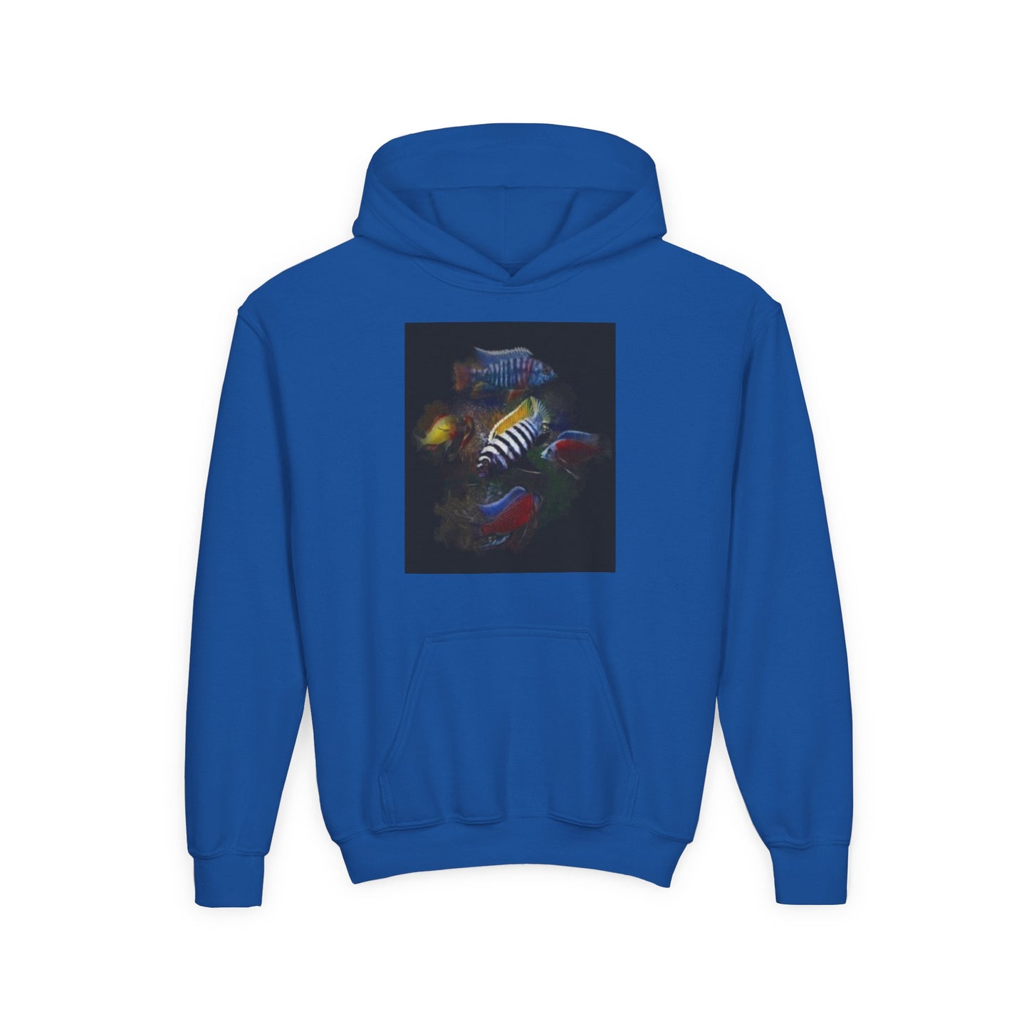 Youth Hoodie — Colorful Aquarium Fish Graphic Pullover