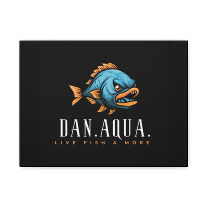 Dan.Aqua Fish Logo Canvas Print — Matte Stretched Wall Art
