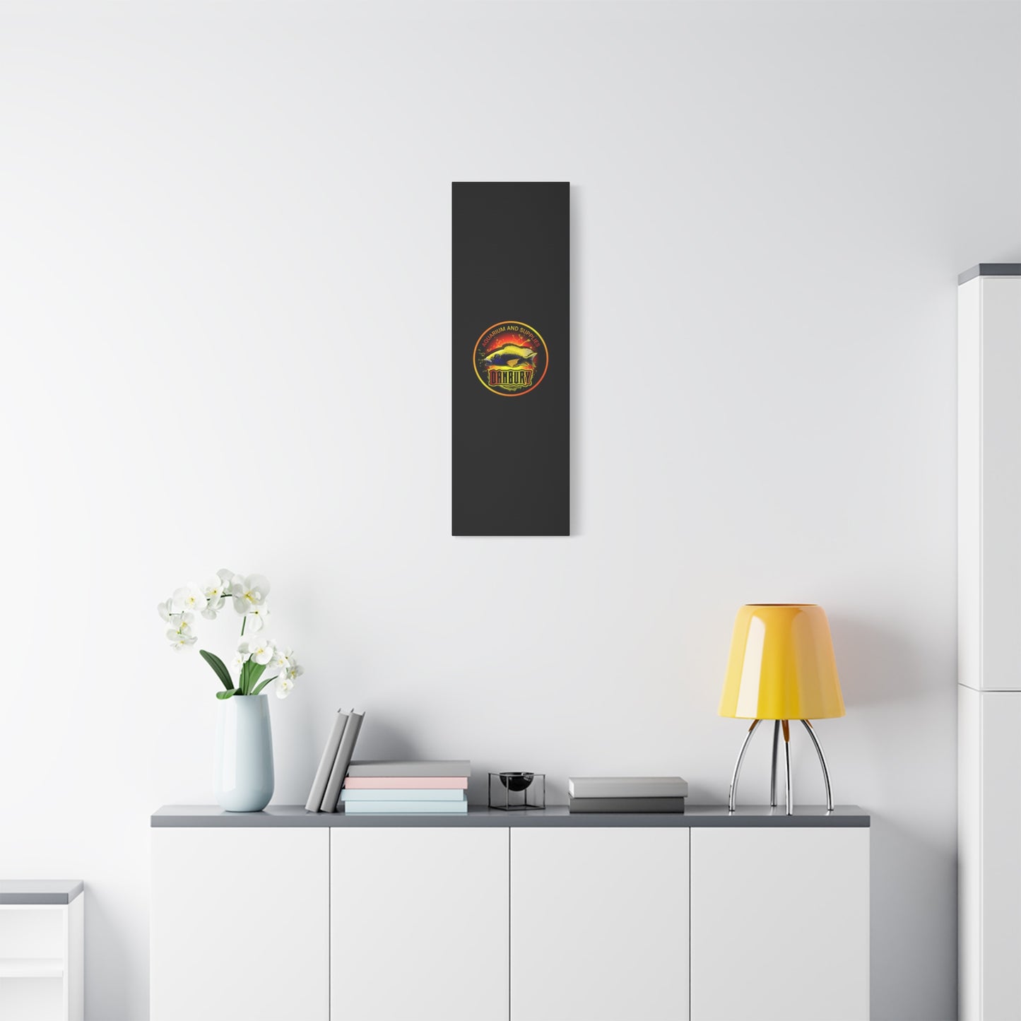 Danbury Aquarium Supplies Fish Logo Matte Canvas Print