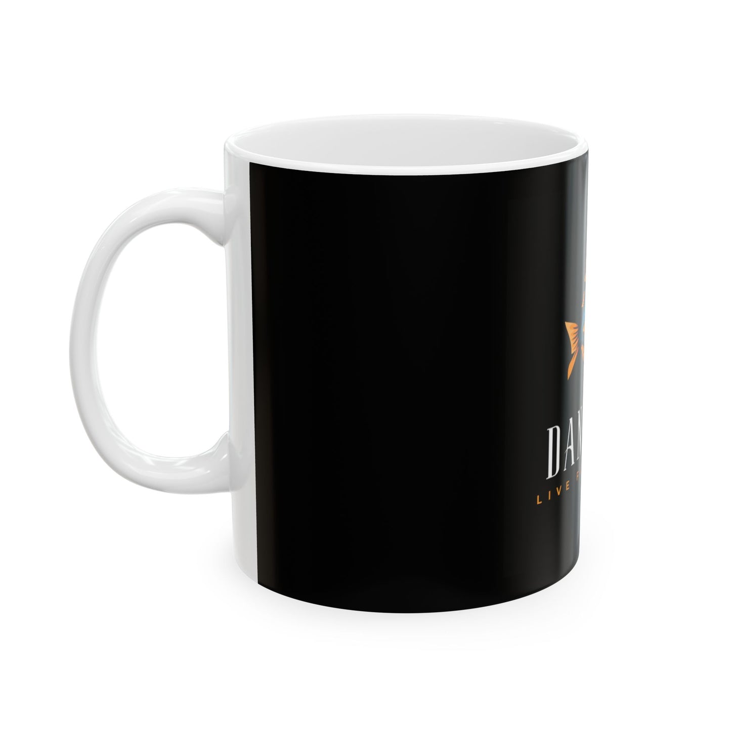 Dan Aqua Fishing Logo Ceramic Mug — Fish Lover Coffee Cup (11oz & 15oz)