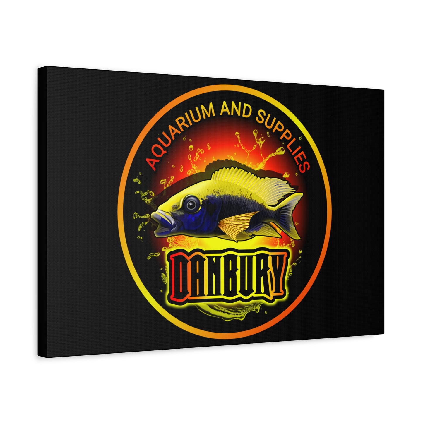 Danbury Aquarium Supplies Fish Logo Matte Canvas Print