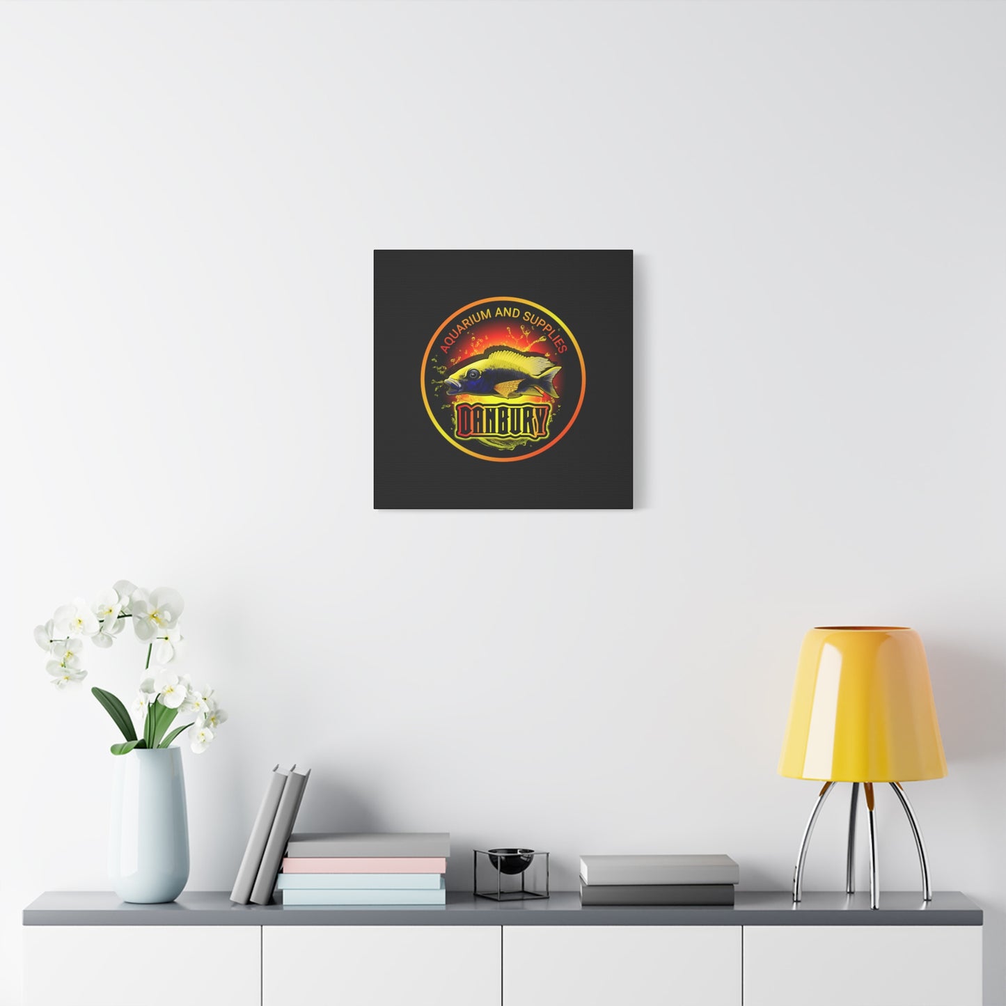 Danbury Aquarium Supplies Fish Logo Matte Canvas Print