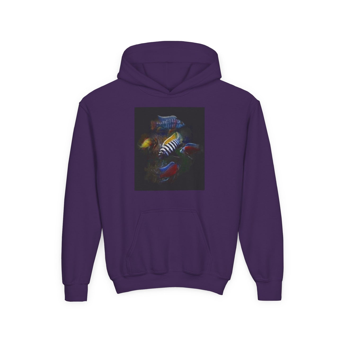 Youth Hoodie — Colorful Aquarium Fish Graphic Pullover