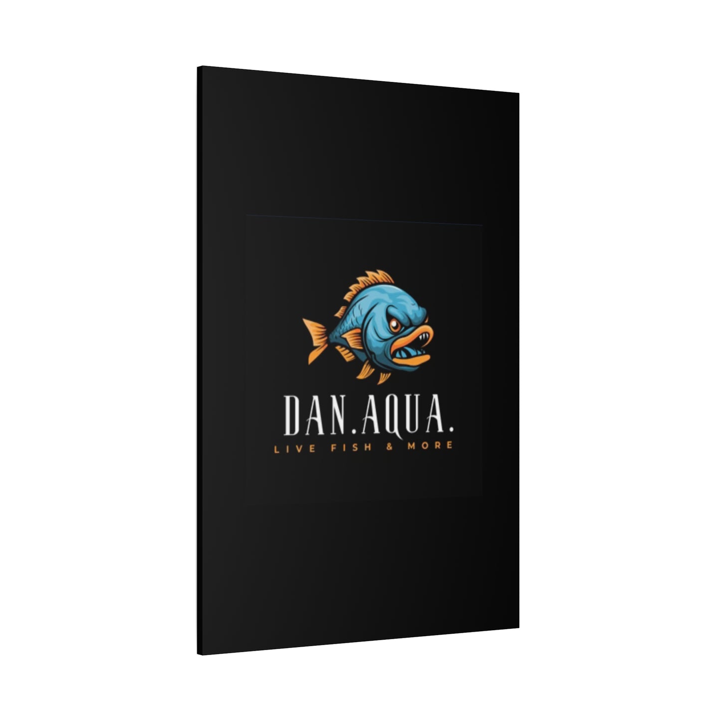 Dan.Aqua Fish Logo Canvas Print — Matte Stretched Wall Art