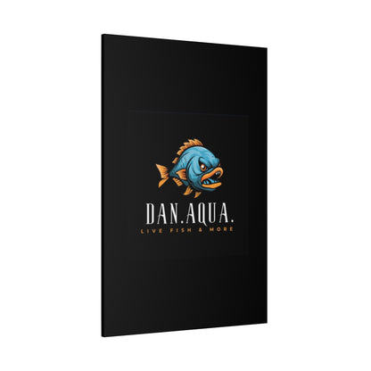 Dan.Aqua Fish Logo Canvas Print — Matte Stretched Wall Art