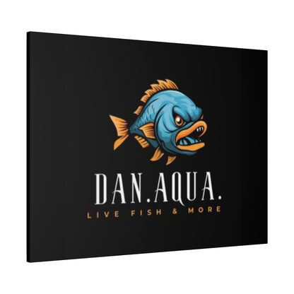 Dan.Aqua Fish Logo Canvas Print — Matte Stretched Wall Art