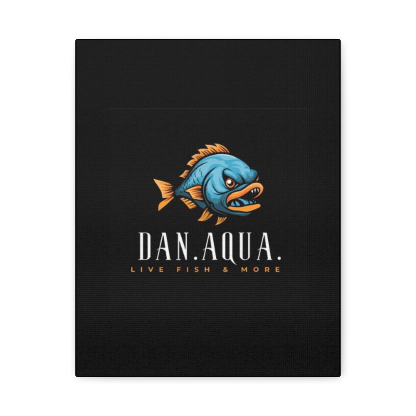 Dan.Aqua Fish Logo Canvas Print — Matte Stretched Wall Art