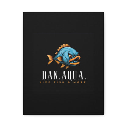 Dan.Aqua Fish Logo Canvas Print — Matte Stretched Wall Art