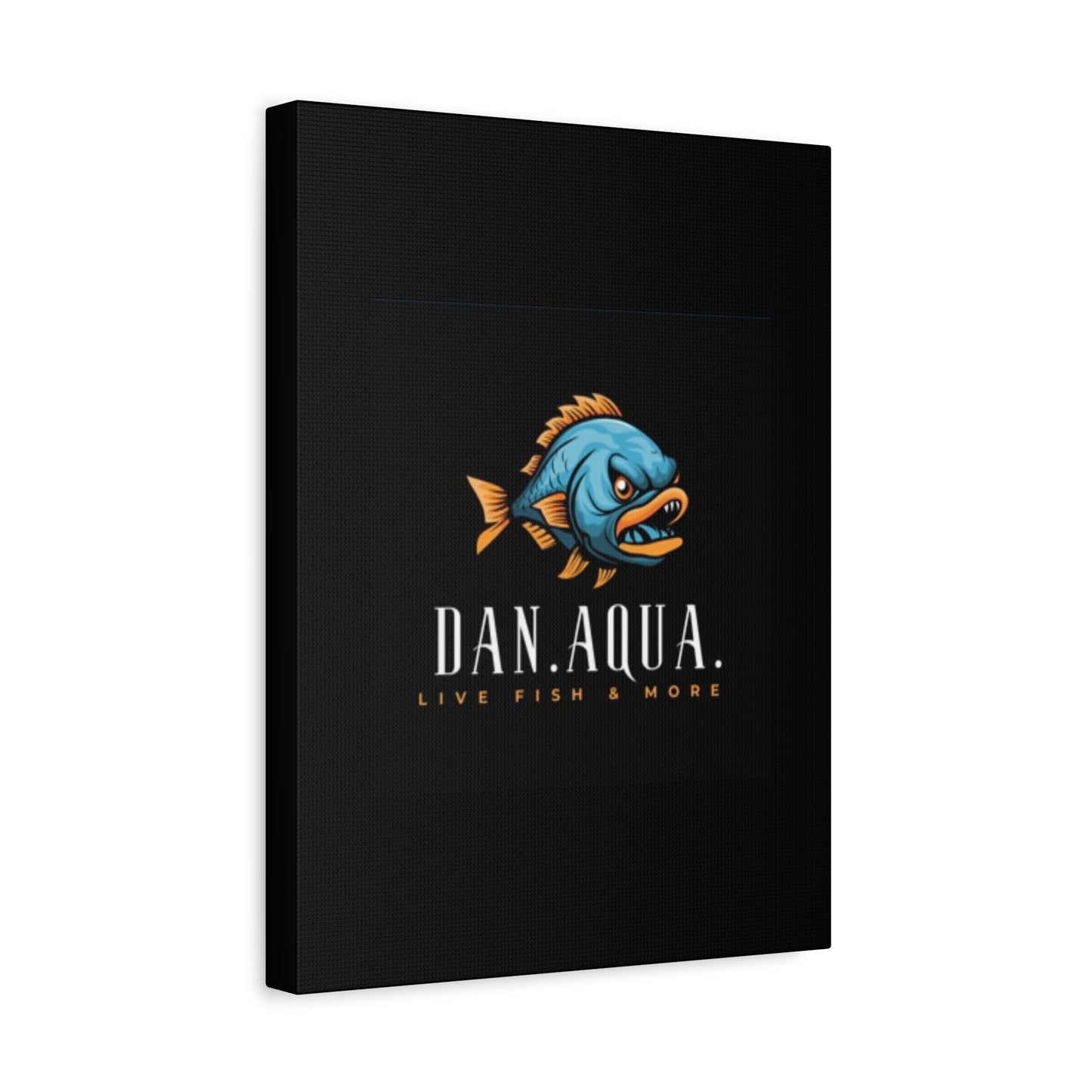 Dan.Aqua Fish Logo Canvas Print — Matte Stretched Wall Art