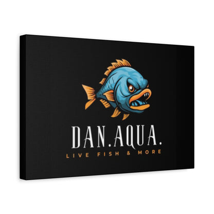 Dan.Aqua Fish Logo Canvas Print — Matte Stretched Wall Art