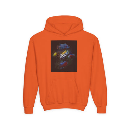 Youth Hoodie — Colorful Aquarium Fish Graphic Pullover