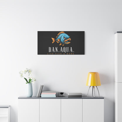 Dan.Aqua Fish Logo Canvas Print — Matte Stretched Wall Art