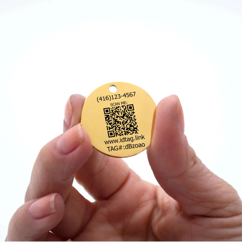 QR Code Engraved - Pet ID Tag