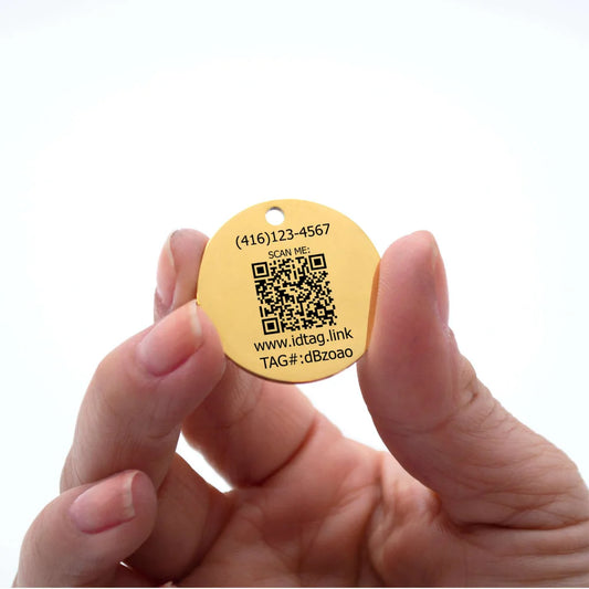 QR Code Engraved - Pet ID Tag