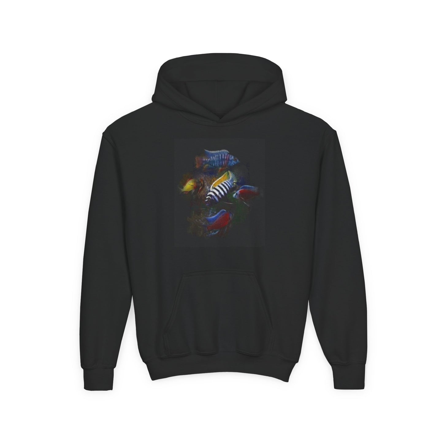 Youth Hoodie — Colorful Aquarium Fish Graphic Pullover