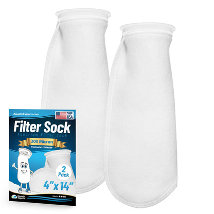 Aquatic Experts 4" Ring Aquarium Filter Sock 200 Micron for Saltwater & Reef Aquariums