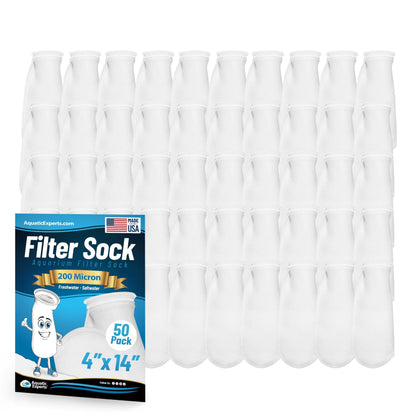 Aquatic Experts 4" Ring Aquarium Filter Sock 200 Micron for Saltwater & Reef Aquariums