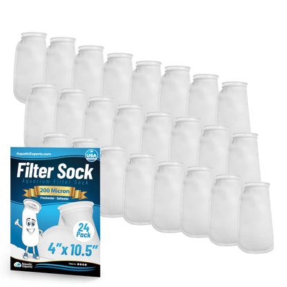 Aquatic Experts 4" Ring Aquarium Filter Sock 200 Micron for Saltwater & Reef Aquariums