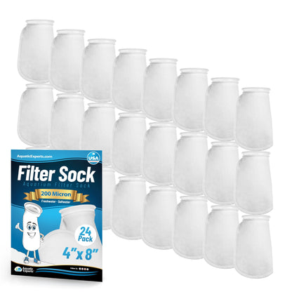 Aquatic Experts 4" Ring Aquarium Filter Sock 200 Micron for Saltwater & Reef Aquariums