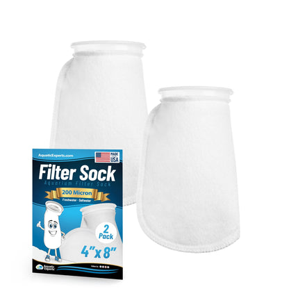 Aquatic Experts 4" Ring Aquarium Filter Sock 200 Micron for Saltwater & Reef Aquariums
