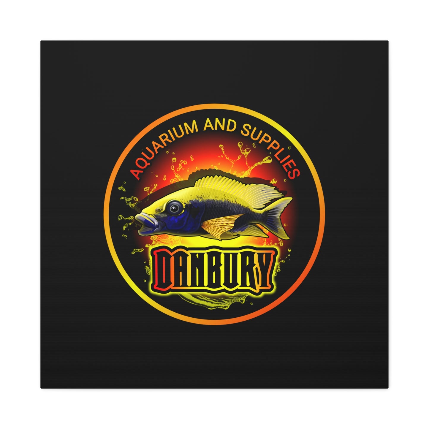Danbury Aquarium Supplies Fish Logo Matte Canvas Print