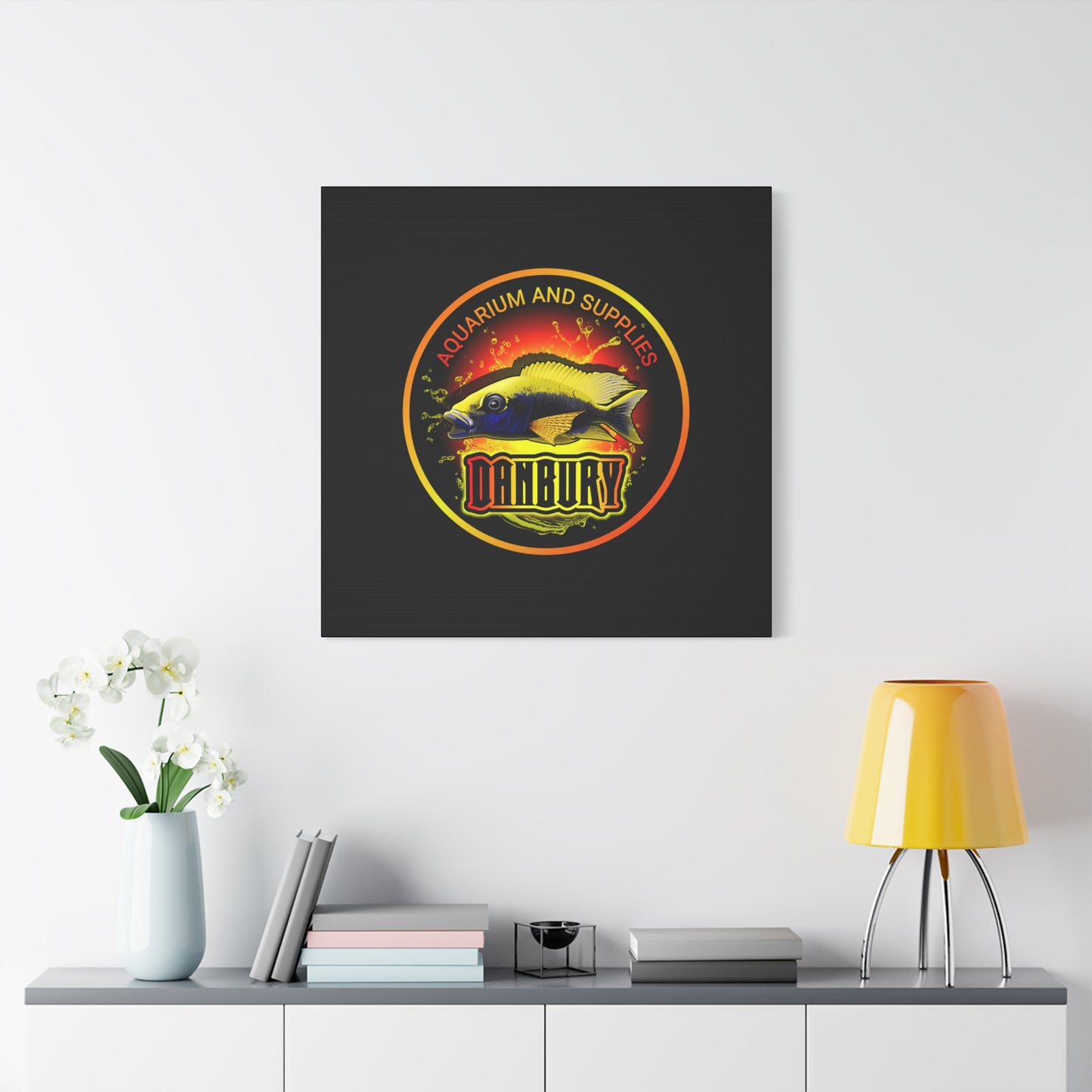 Danbury Aquarium Supplies Fish Logo Matte Canvas Print
