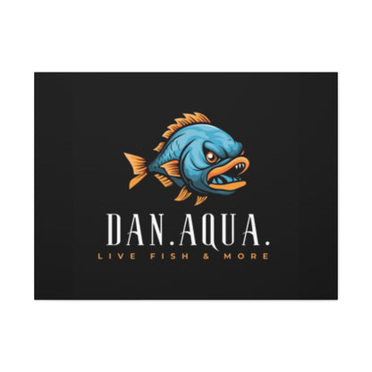 Dan.Aqua Fish Logo Canvas Print — Matte Stretched Wall Art