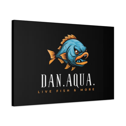 Dan.Aqua Fish Logo Canvas Print — Matte Stretched Wall Art