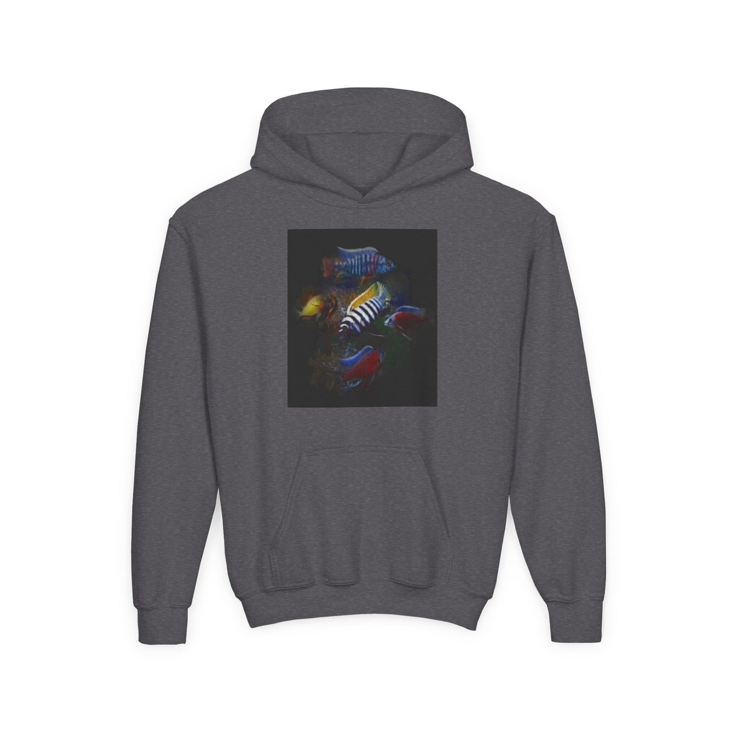 Youth Hoodie — Colorful Aquarium Fish Graphic Pullover