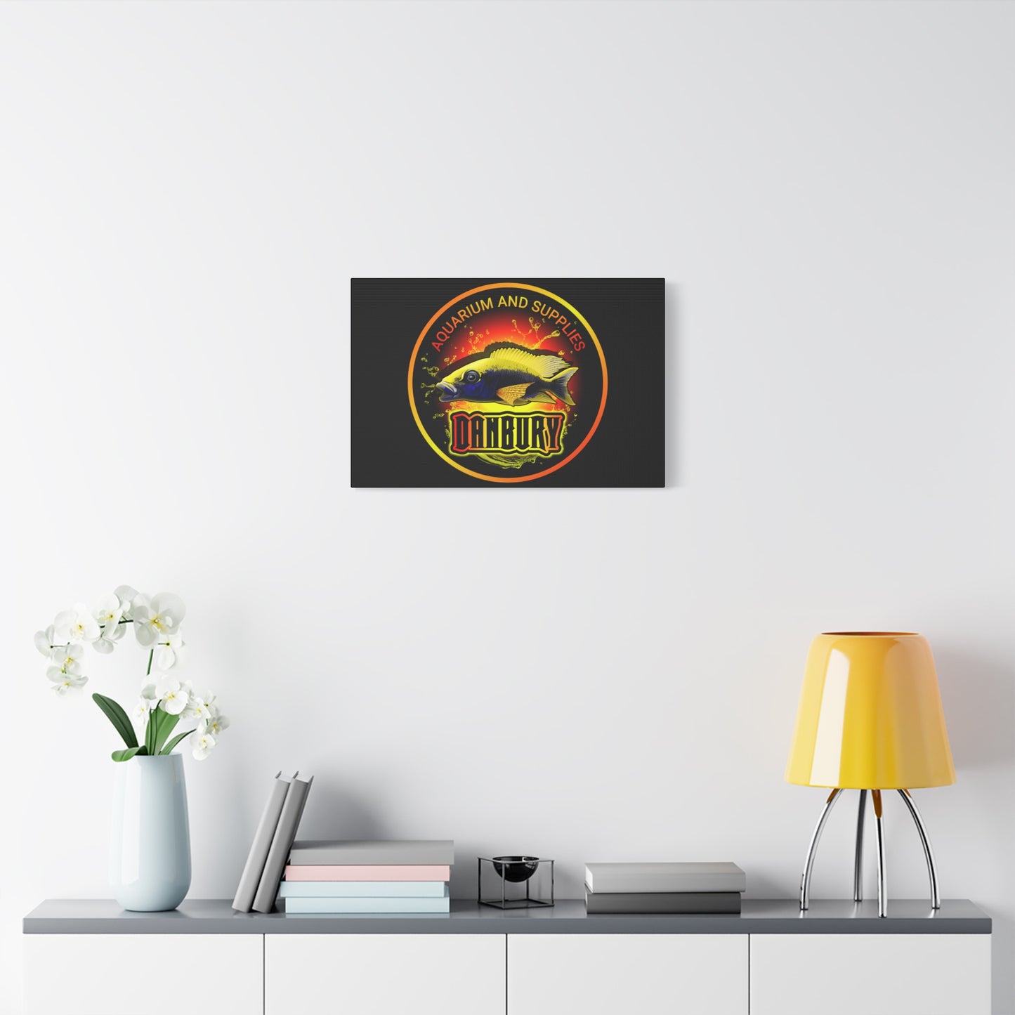 Danbury Aquarium Supplies Fish Logo Matte Canvas Print