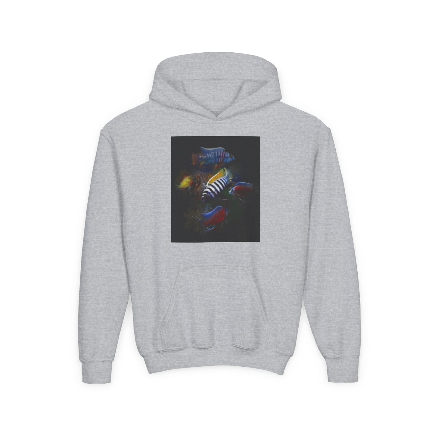 Youth Hoodie — Colorful Aquarium Fish Graphic Pullover