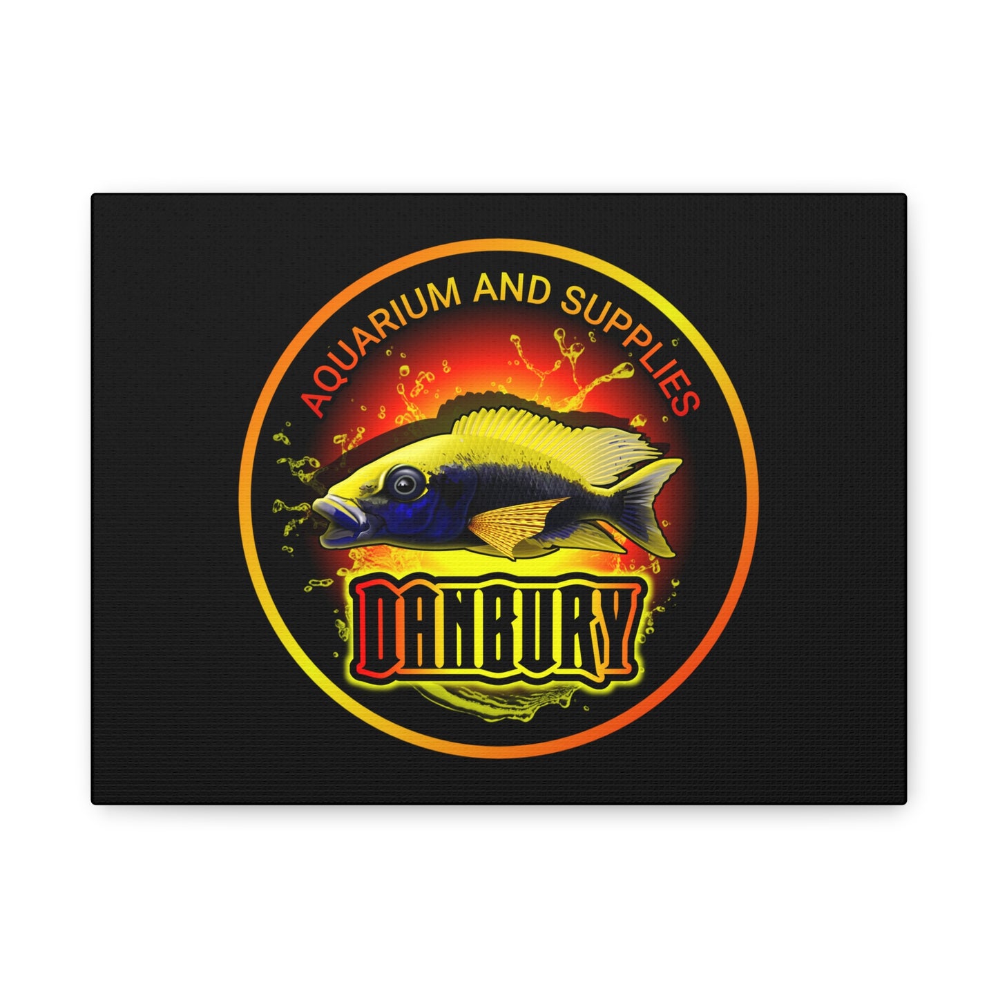 Danbury Aquarium Supplies Fish Logo Matte Canvas Print