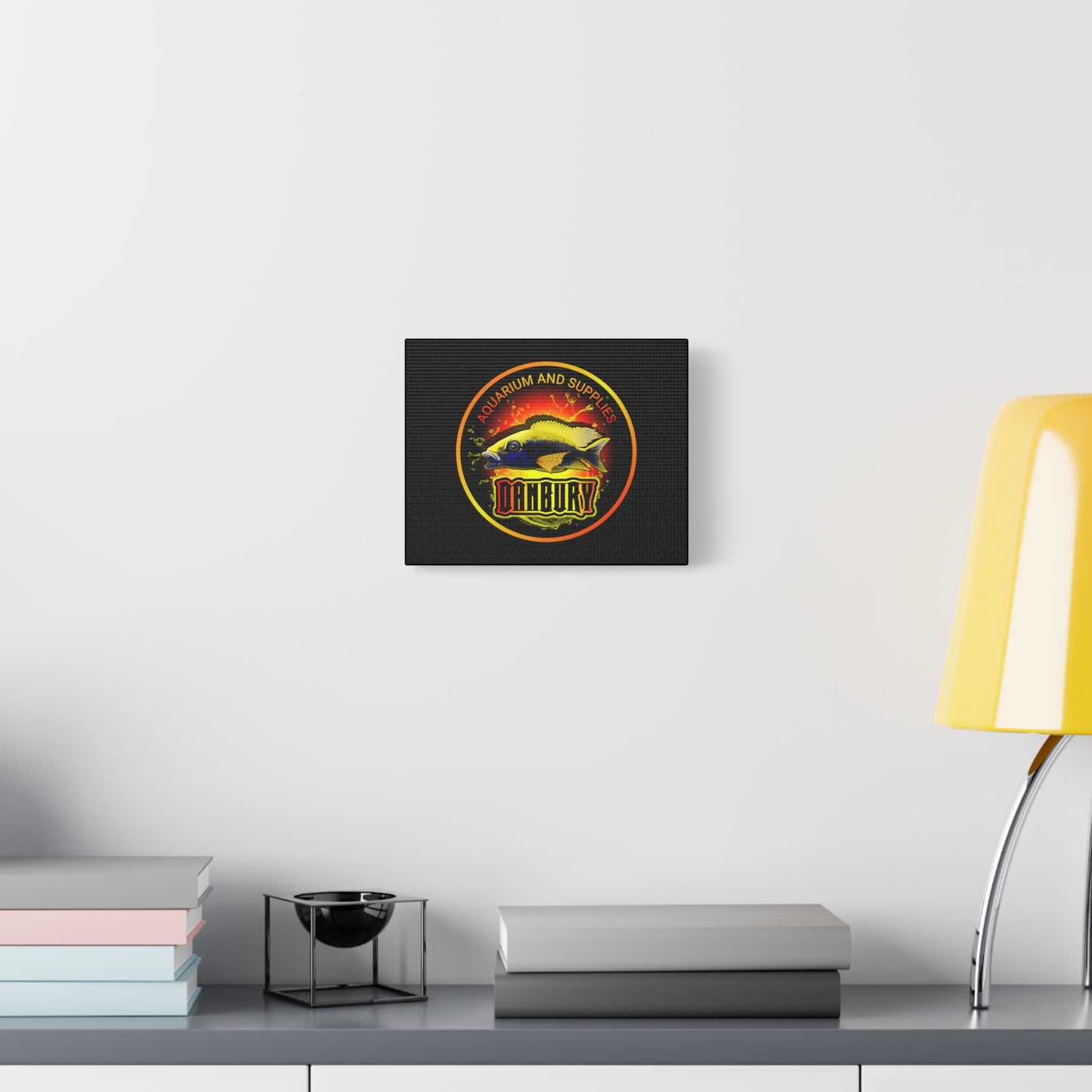 Danbury Aquarium Supplies Fish Logo Matte Canvas Print