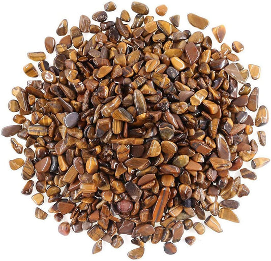 Tiger's Eye Decorative Rocks - 1 Lb Irregular Gem Pebbles for Aquariums, Succulents, and Flowerpot Landscapes
