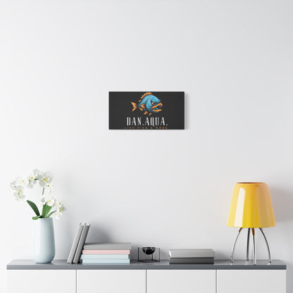 Dan.Aqua Fish Logo Canvas Print — Matte Stretched Wall Art