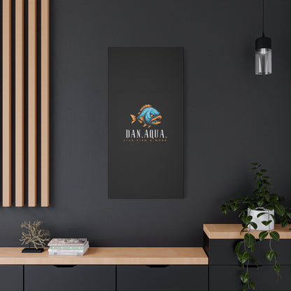 Dan.Aqua Fish Logo Canvas Print — Matte Stretched Wall Art