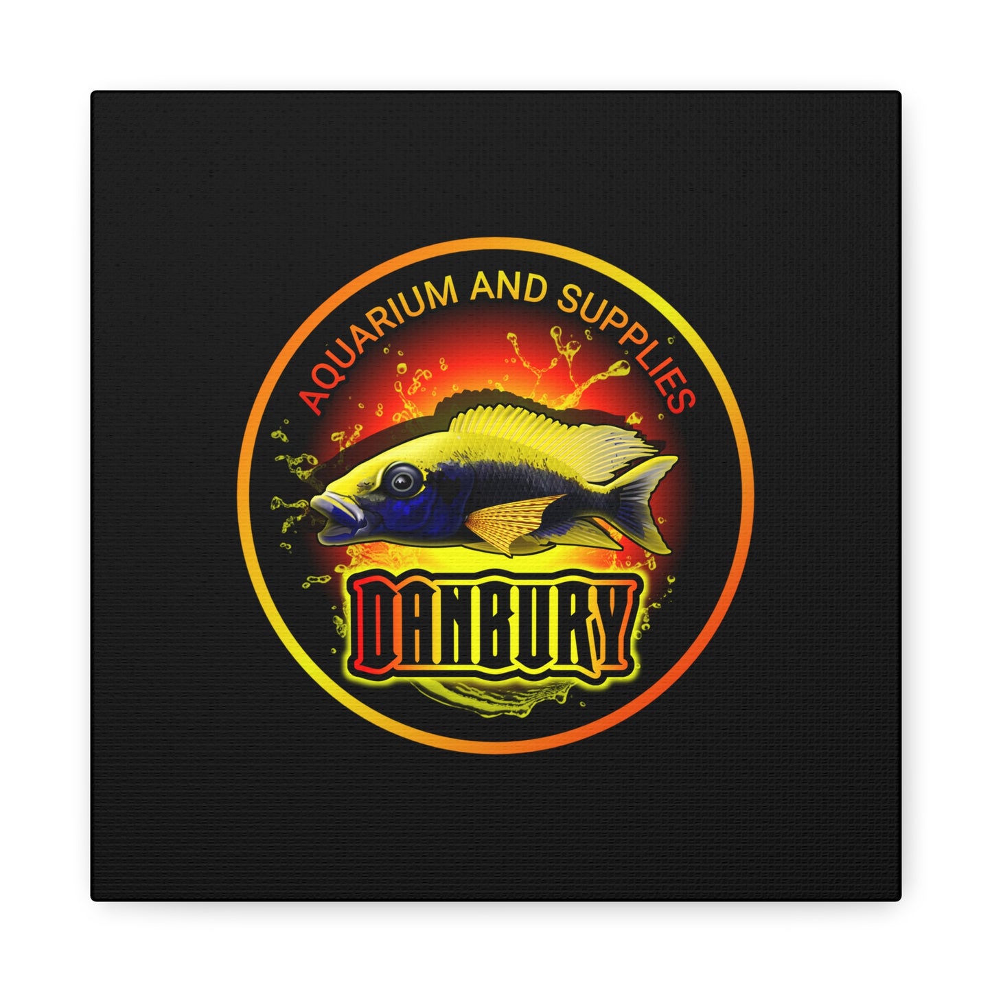 Danbury Aquarium Supplies Fish Logo Matte Canvas Print