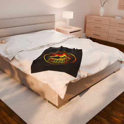 Aquarium Fish Logo Plush Blanket — "Danbury" Velveteen Throw for Fishkeepers
