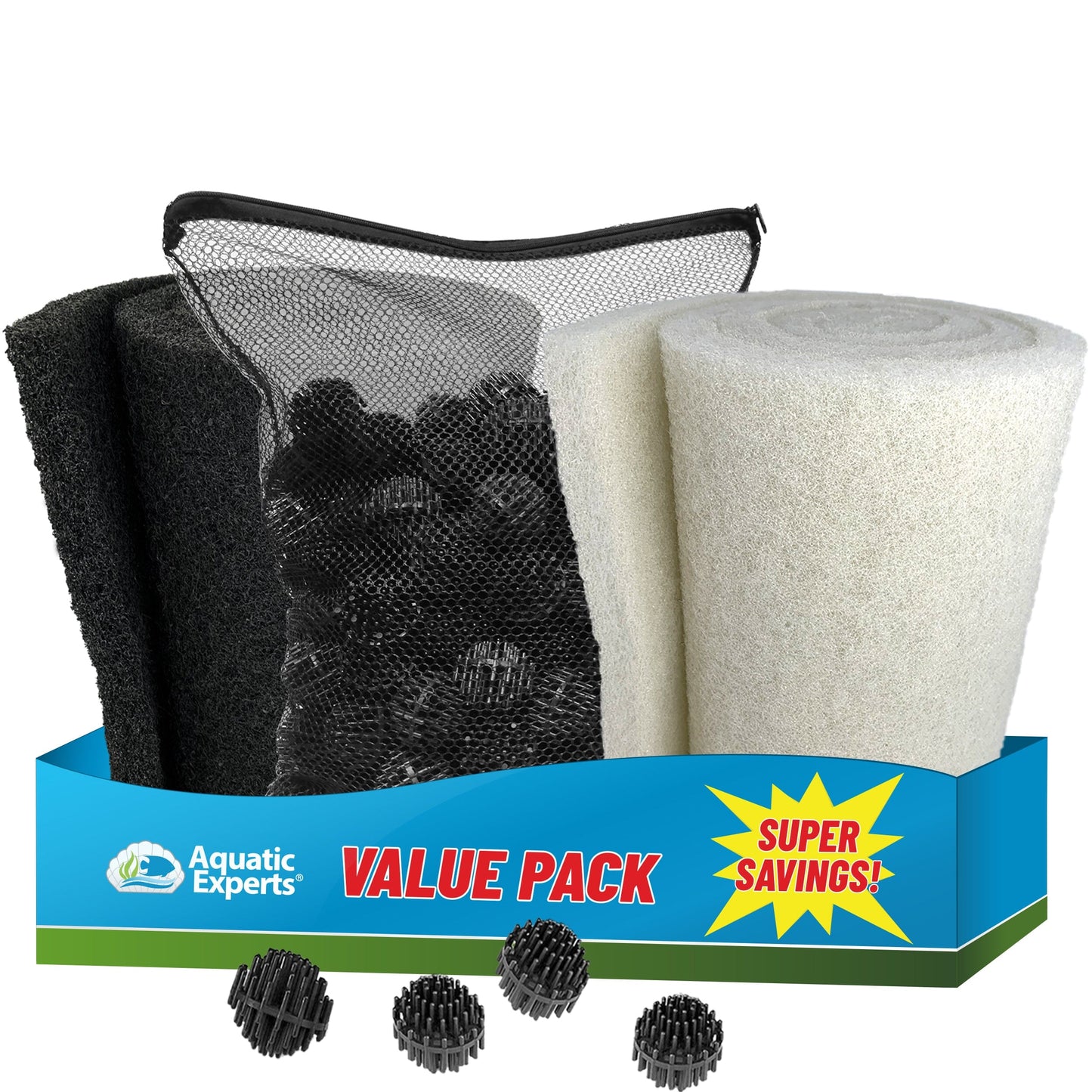 Classic Koi Pond Filter Pad FINE - White Bulk Roll Filter Media, Ultra-Durable for Fish Ponds - Made in USA